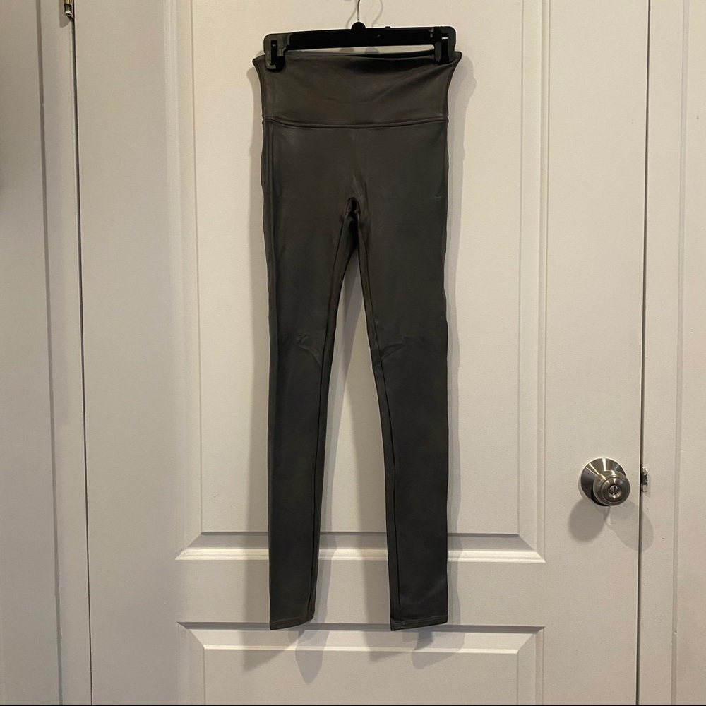 Spanx Faux Leather Leggings in Color Gunmetal - Picture 3 of 4